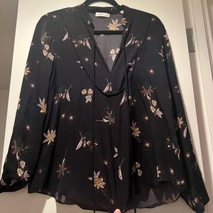 A.L.C. Silk Floral Print Blouse